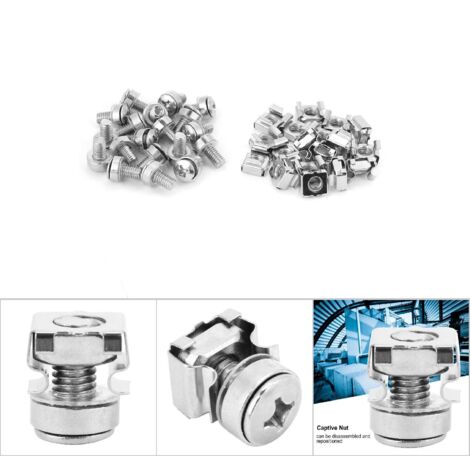Kit de 20 vis M6x16 et écras-nuts pour baies réseau et racks