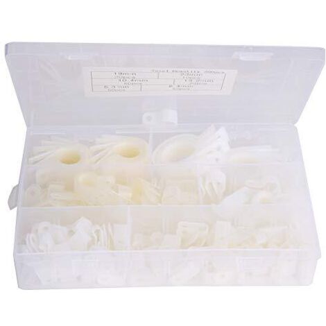 Kit de 200 Clips Fil, Attaches en Nylon Plastique Type R P Câble pour Conduit (200 pièces - clip forme nylon blanc) blanc