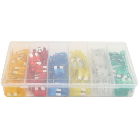 Kit de 200 Fusibles Lames Transparents pour Véhicules et Utilitaires - Orange, Rouge, Bleu, Jaune, Blanc, Vert