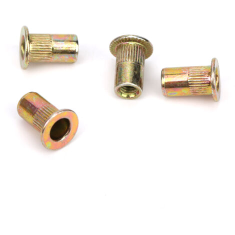 Kit de 200 inserts filetés M3 en zinc plaqué, écrous rivets pour assemblages métalliques, quincaillerie et fixation robuste.