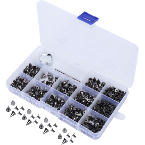 Kit de 200 Rivets Punk en Alliage de Zinc pour Cuir DIY - Boutons Pressions et Outil de Fixation