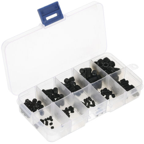 Kit de 200 tornillos de cabeza hexagonal cilíndrica de color negro para uso doméstico.