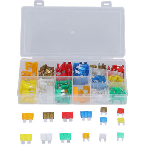 Kit de 220 Fusibles Auto Lames PES - Assortiment pour Moyens et Petits Véhicules avec Pince de Remplacement 32V