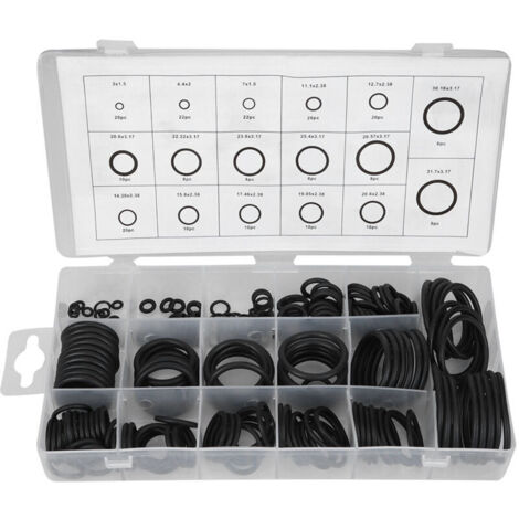 Kit de 222 joints toriques en caoutchouc pour étanchéité automobile, machines industrielles et bricolage