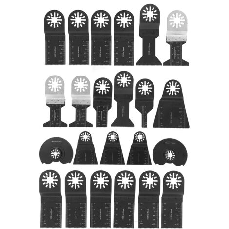 Kit de 23 lames pour scie oscillante en acier haute teneur en carbone, idéal pour couper plastique, bois et métaux tendres.