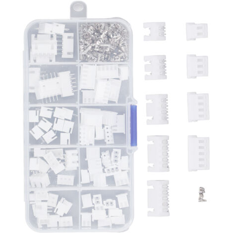 Kit de 230 connecteurs JST XH 2.54mm, boîtiers plastique, contacts laiton, mâles femelles 2P 3P 4P 5P