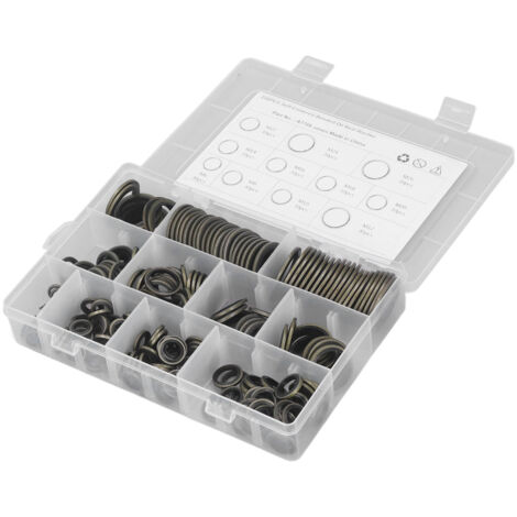 Kit de 230 joints et rondelles auto-alignants en métal/caoutchouc pour bouchons de vidange, tailles M6 à M26.