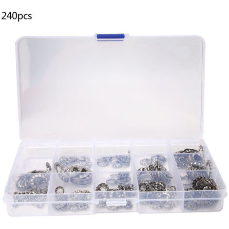 Kit de 240 rondelles dentées universelles en acier inoxydable 304.