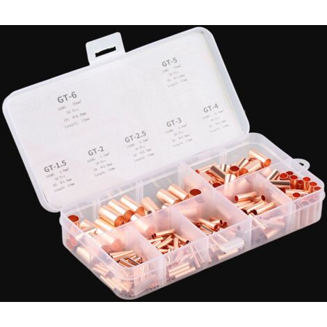 Kit de 250 pièces raccords tubes cuivre, terminaux et connecteurs pour câbles électriques