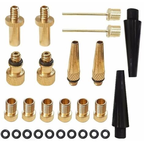 YIDOMDE Kit de 15 Pcs Adaptateurs Valve Vélo en Laiton, Valve de Vélo  Embout Gonfleur, Rallonges de Valve à 90 Degrés, Velo Anti-Corrosion pour  DV AV SV Vélo Pompe Compresseurs Pompes