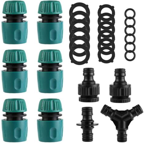 Kit de 28 piezas para conectores de grifo, accesorios para manguera de jardín y conector de manguera con válvula de control.