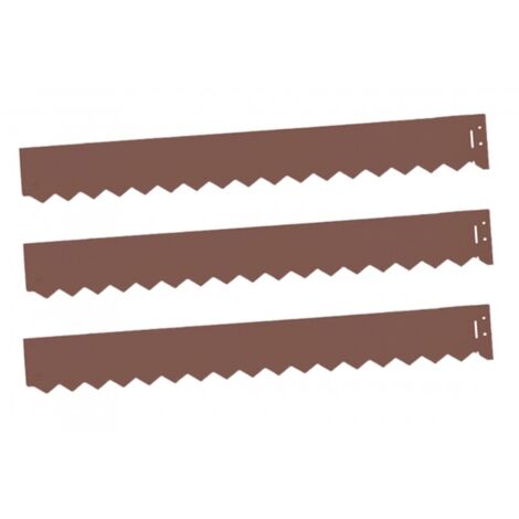 Kit de 3 bordures jardin acier galvanisé - 99 x 12 cm - Rouille
