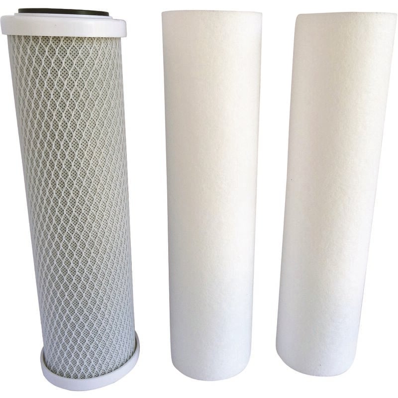 Aquawater - Kit de 3 cartouches pour Osmoseur, 2 filtrantes et 1 cartouche charbon actif