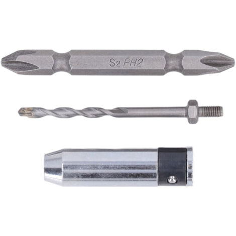 Kit de 3 embouts de perçage et de vissage avec adaptateurs pour perceuse, compatible avec le bois, le plastique et le verre.