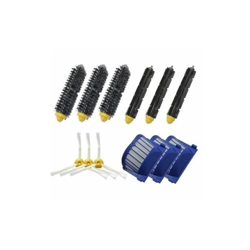 Kit De 3 paire de extracteur brosse +3 Garde Filtre + 3 Brosse Latérale Pour iRobot Roomba série 600(595 620 630 650 660)