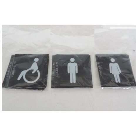 Kit de 3 pictogrammes étiquette pour voyant 45X45mm WC - Homme -Femme Systo HAGER WS607