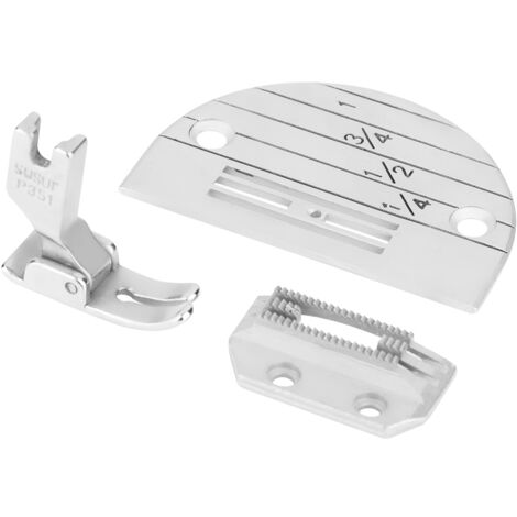 Kit de 3 pièces pour machine à coudre industrielle : Plaque-aiguille, pied presseur et accessoires