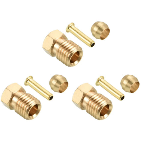 Kit de 3 raccords de compression en laiton pour tubes 25 mm x 4 mm