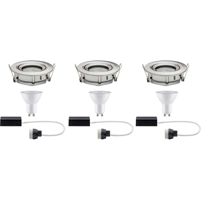 Spot encastrable pour salle de bains jeu de 3 21 w fer (brossé) - Paulmann