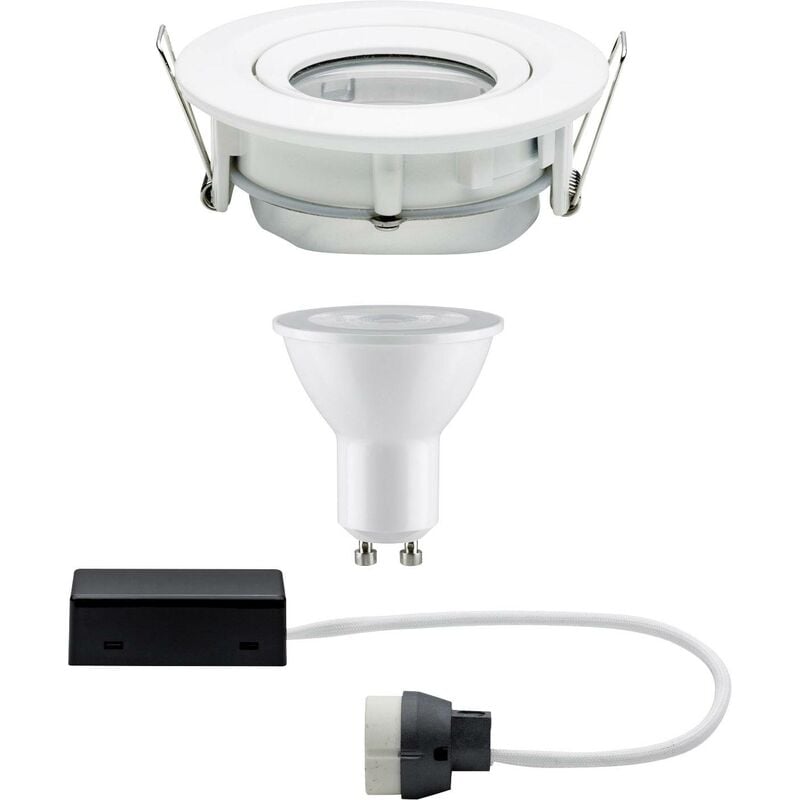 Paulmann Spot LED encastrable carr/é LED GU10 Nova 6,5 W orientable IP23 /Étanche 3er-Set blanc mat