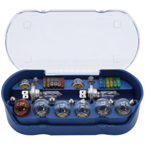 Kit de 30 ampoules de secours H4/H7 avec fusibles (compatibles 233, Ba9s, 382, 380, 1156, 1157) pour voiture