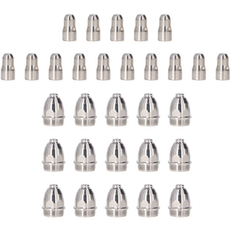 Kit de 30 buses et électrodes en cuivre pour torche plasma, diamètre 1.5mm, idéal pour découpe de métal jusqu'à 20mm d'épaisseur.