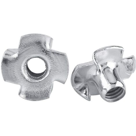 Kit de 30 piezas de tuercas de cuatro puntas de acero al carbono galvanizado, tuerca en T para carpintería M5