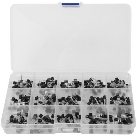 Kit de 300 transistors TO-92 variés (S9012, S9013, S9014, S8050, S8550) pour projets électroniques et réparations DIY.