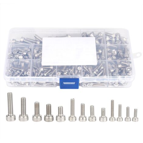 Kit de 305 vis inox 304 pour bricolage et fixation, quincaillerie professionnelle