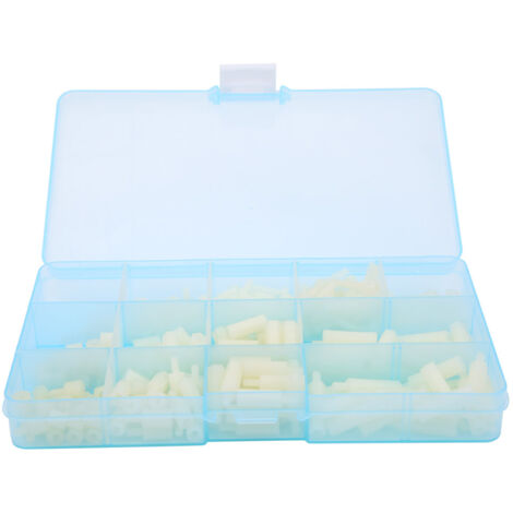 Kit de 310 pièces M3 en Nylon Blanc : Vis, Écrous, Rondelles, Entretoises pour Bricolage et Réparation