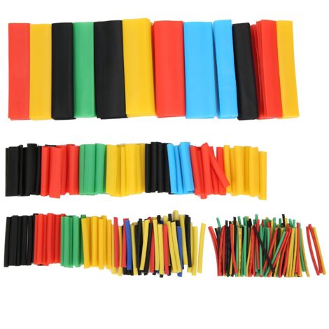 Kit de 328 tubes thermorétractables polyoléfine multicolores pour câbles, gaines rétractables avec ratio 2:1