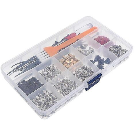 Kit de 330 pièces pour assembler une carte mère, un PC ou un boîtier d'ordinateur personnel : vis, boulons, entretoises et rondelles (A)