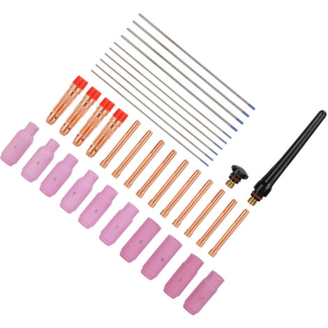 Kit de 36 pièces d'accessoires pour chalumeau de soudage, pièces de rechange en cuivre et céramique pour torches WP 17, 18, 26