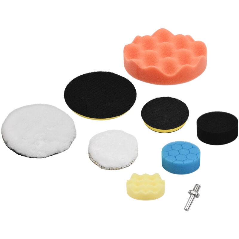 Kit de 39 tampons de polissage 3 pouces 5 pouces éponge de polissage de voiture pour automobiles yachts tampon en laine auto-adhésif
