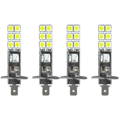 Kit de 4 ampoules LED H1 6000K Super White 80W pour phares antibrouillard et feux de route