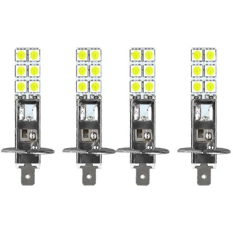 Kit de 4 ampoules LED H1 6000K Super White 80W pour phares antibrouillard et feux de route