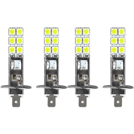 Kit de 4 ampoules LED H1 6000K Super White 80W pour phares antibrouillard et feux de route