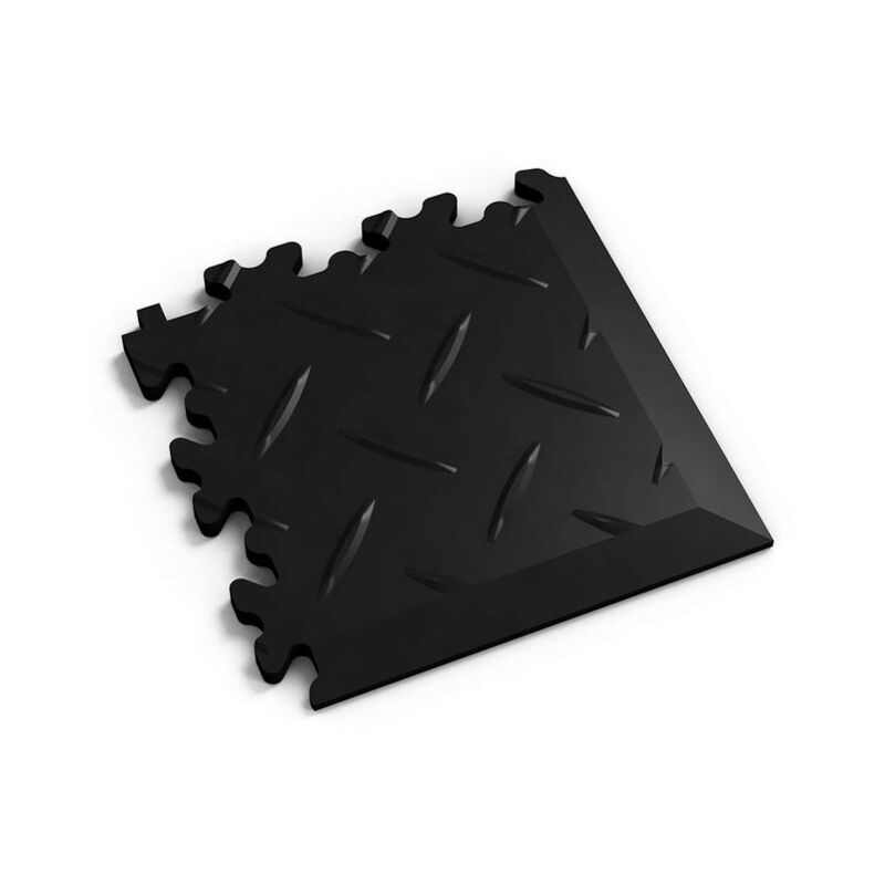 Fortelock - Kit de 4 Angles pour Dalles eco pvc Recyclé Noir Surface Diamant - noir