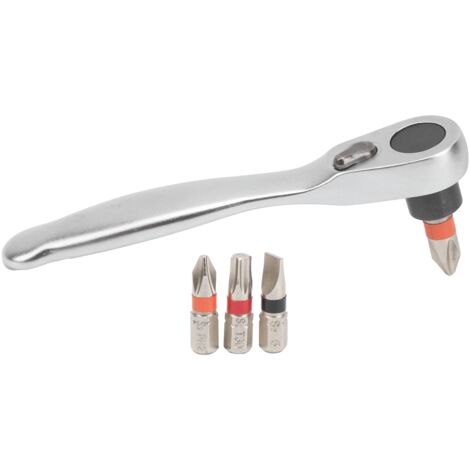 Kit de 4 clés à cliquet en acier 45 avec embouts de tournevis multifonctions pour réparations
