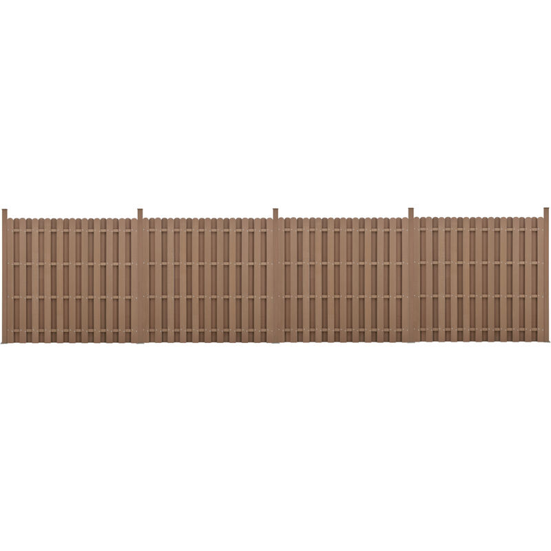 Neu.holz Kit de 4 Clôtures Barrière Brise Vue Brise Vent Bois Composite (wpc) Brun 185 x 747 cm