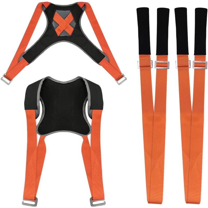 Kit de 4 correas de elevación para mudanzas, 200 kg, eslinga resistente para 2 personas, para electrodomésticos, muebles y maquinaria.