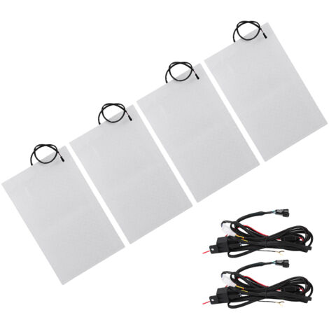 Kit de 4 coussins chauffants universels pour sièges auto en fibre de carbone avec interrupteur rond