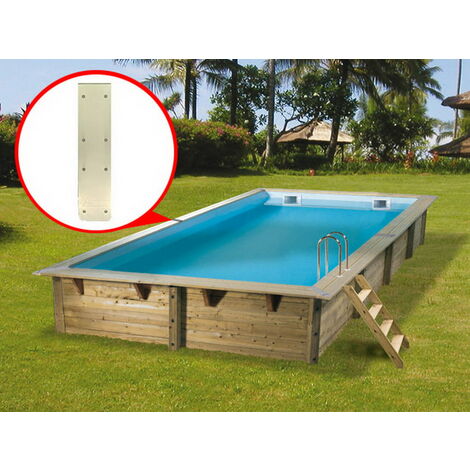 Kit finition margelles droites pour piscine bois rectangulaire - Ubbink - Gris