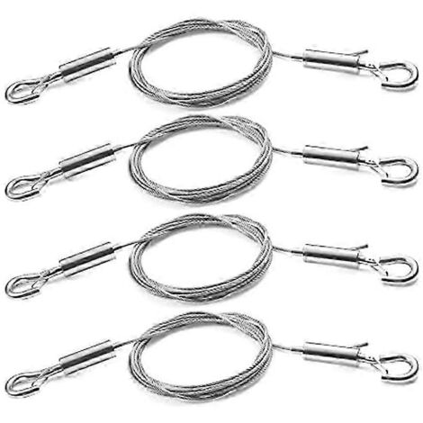 Kit de 4 fils de suspension réglables de 2 m x 1,5 mm pour tableaux - Fil d'acier inoxydable résistant, supporte jusqu'à-AquaForge