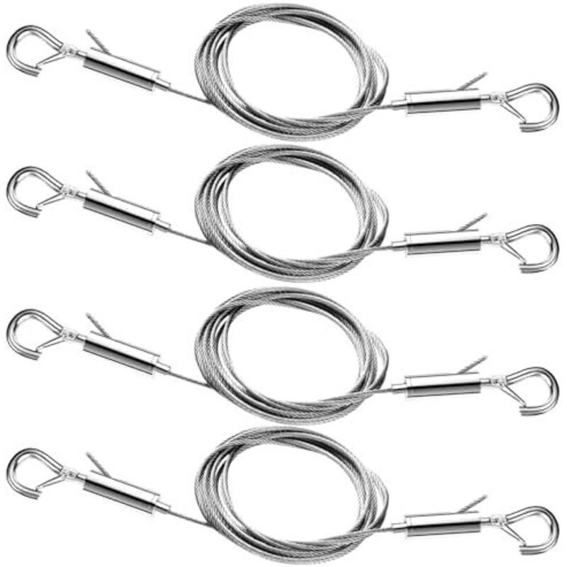 Kit de 4 fils de suspension réglables pour tableaux - Fil en acier inoxydable robuste Capacité de charge de 30 kg Installation sans outil 2 m