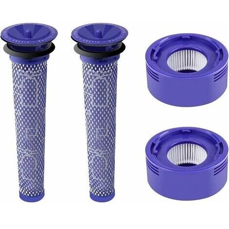 Kit de 4 Filtres avec 2 Filtres Post Moteur pour Dyson V7 V8 et 2 Filtres Pré moteur pour Dyson V6 V8 V7 DC58 DC59 Accessoire d'Aspirateur Dyson AIPERQ