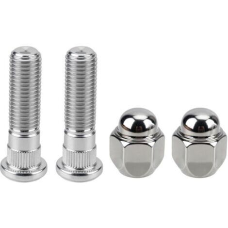 Kit de 4 Goujons et Écrous de Roue M12x1,5, en Acier Carbone Robuste pour Écrous de Roue Rechange Références 52950-14140 et 52950-M1000 Compatible avec Santa Fe, Sonata, Forte