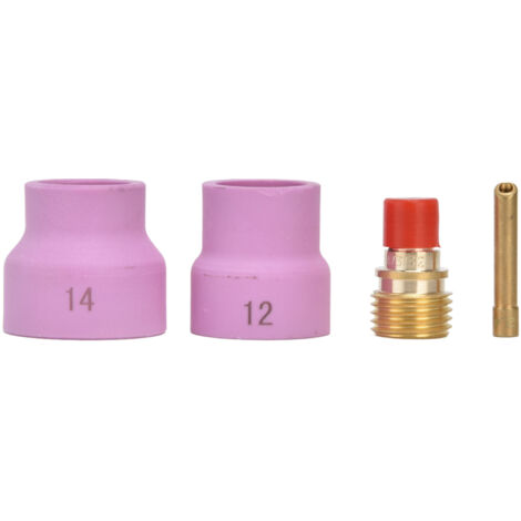 Kit de 4 lentilles TIG roses avec connecteurs, porte-électrodes biseautés et buses céramiques pour postes WP 9/20/25