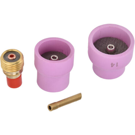 Kit de 4 lentilles TIG roses, connecteurs, porte-électrodes biseautés et buses céramiques pour soudeuse WP 9/20/25