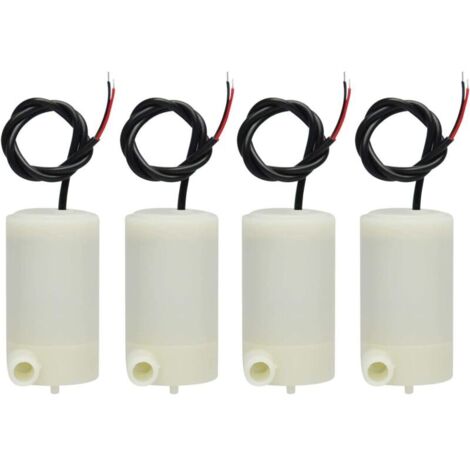 Kit de 4 minibombas sumergibles 3 V - 5 V 1,2-1,6 l/min 0,3-0,7 m, para fuentes de acuario